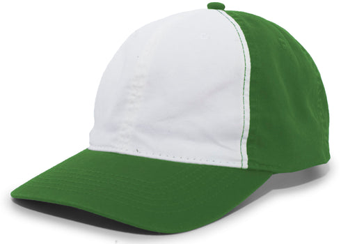 Pacific Headwear Vintage Buckle Strap Adjustable Cap (V57), Color 'WhiteKellyKelly'